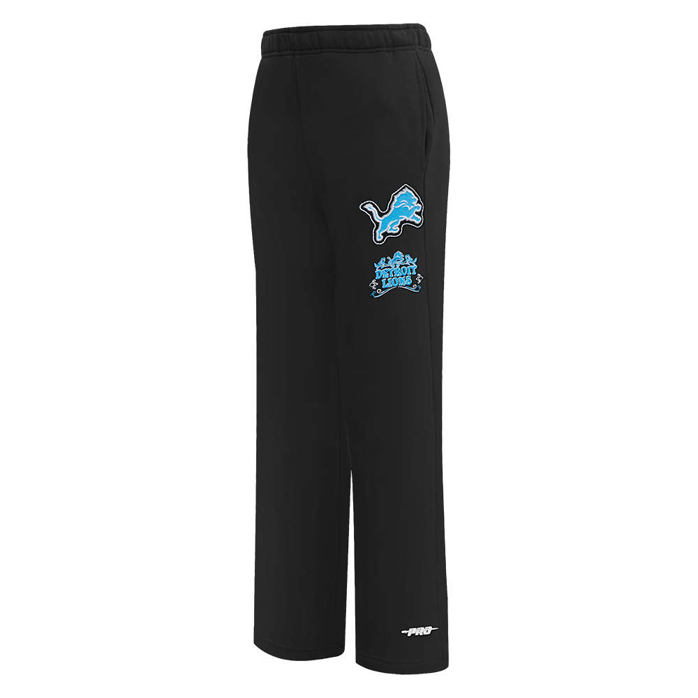 NFL DETROIT LIONS REBEL ATHLETICS WOMEN'S STRAIGHT LEG SWEATPANT (BLACK)