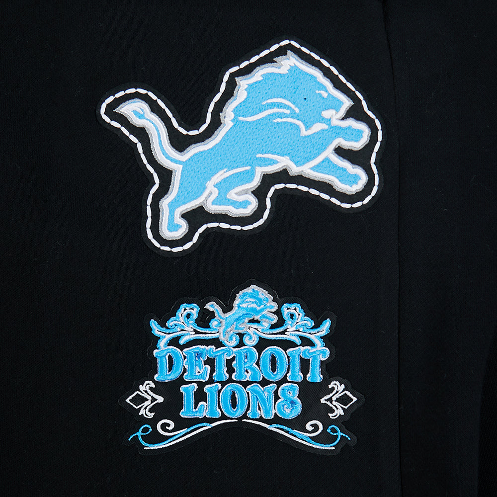 NFL DETROIT LIONS REBEL ATHLETICS WOMEN'S STRAIGHT LEG SWEATPANT (BLACK)