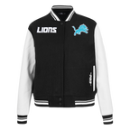 NFL DETROIT LIONS GAME DAY CLASSICS BLOUSON COLLÉGIAL EN LAINE POUR FEMME (NOIR/BLANC)