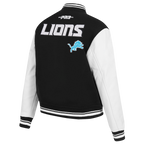NFL DETROIT LIONS GAME DAY CLASSICS BLOUSON COLLÉGIAL EN LAINE POUR FEMME (NOIR/BLANC)