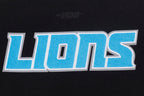 NFL DETROIT LIONS CLASSIC ESSENTIALS WOMEN'S VARSITY JACKET (BLACK/WHITE)