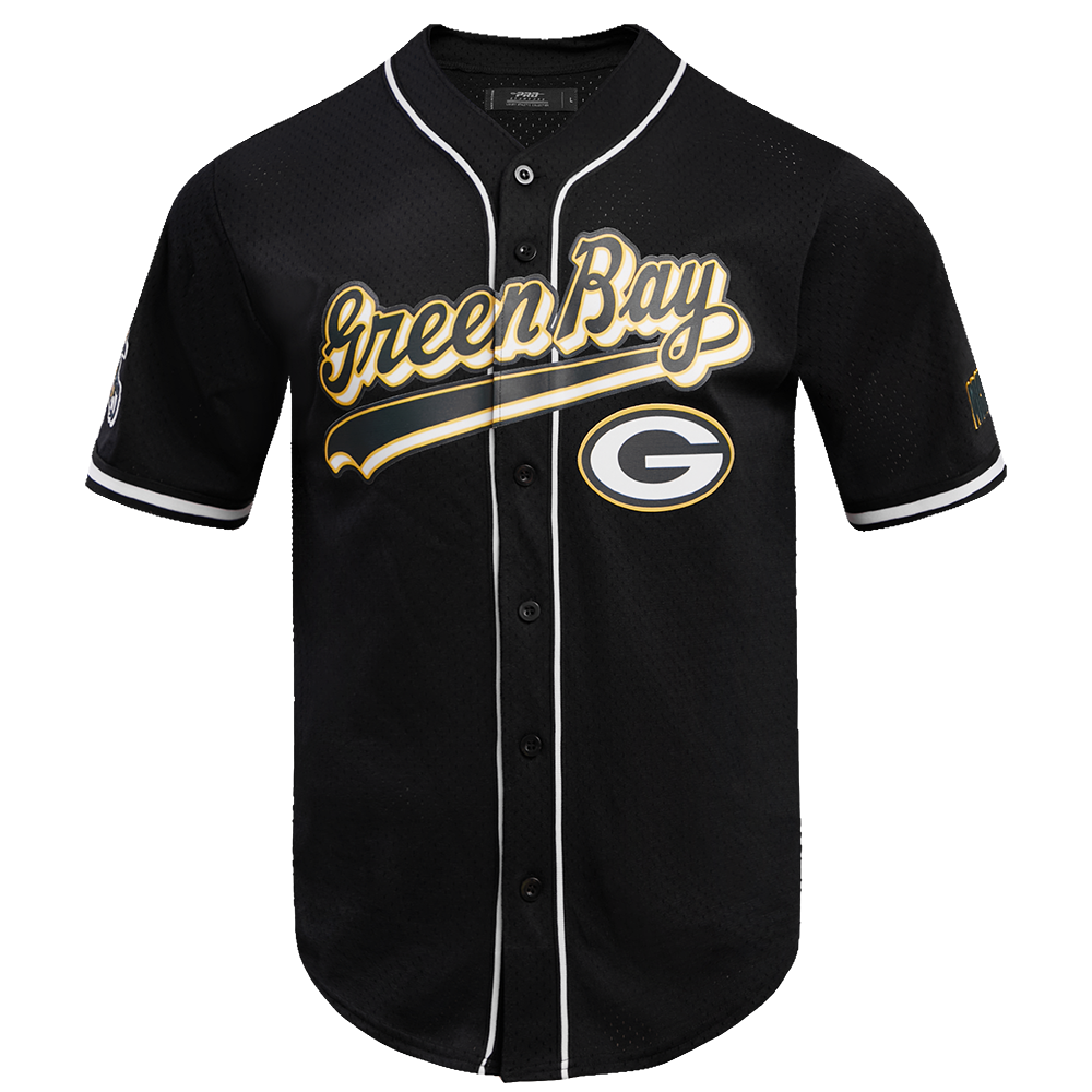 NFL GREEN BAY PACKERS SCRIPT TAIL CHEMISE BOUTONNÉE EN FILET POUR HOMME (NOIR)