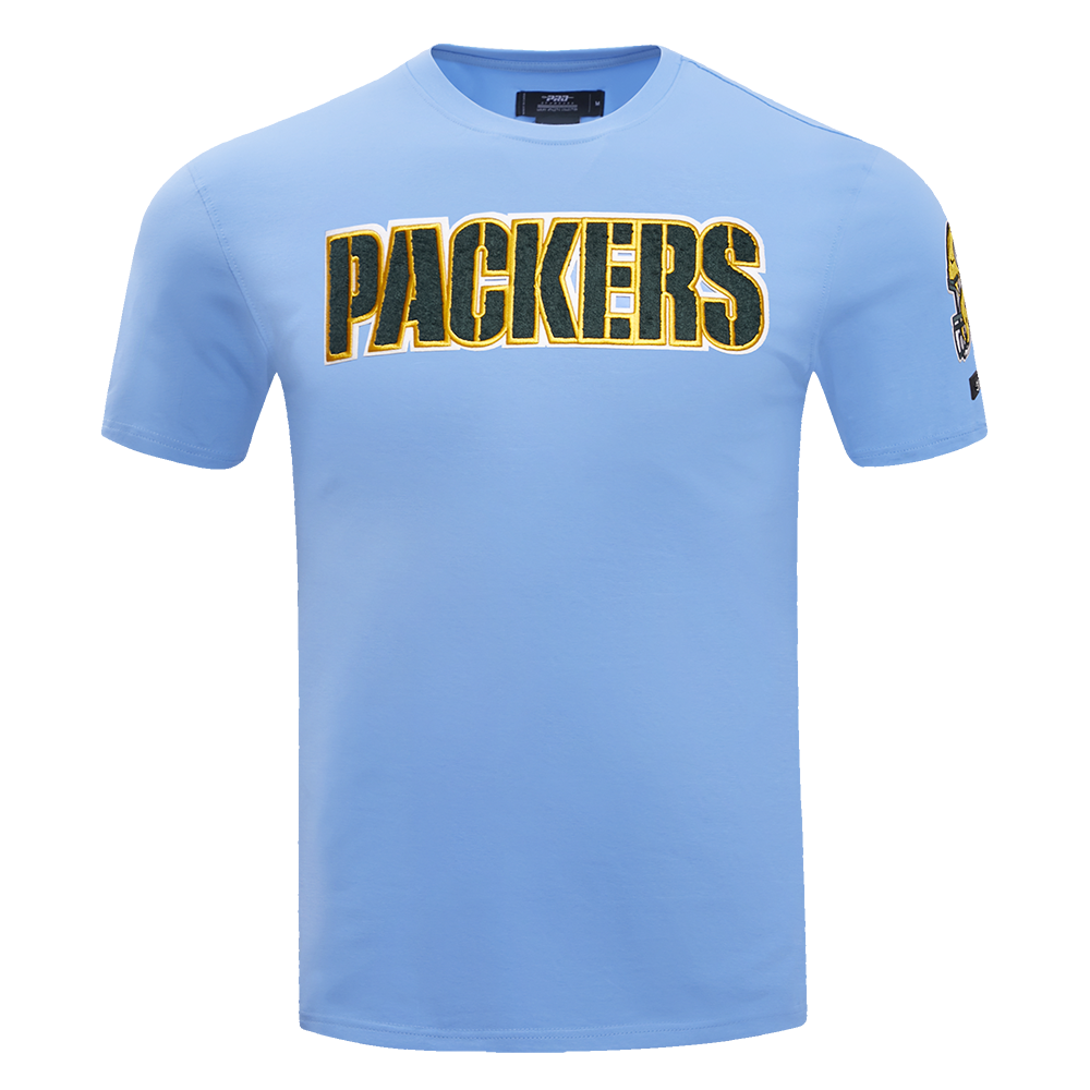 NFL GREEN BAY PACKERS  CLASSIC CHENILLE SINGLE JERSEY TEE (UNIVERSITY BLUE)