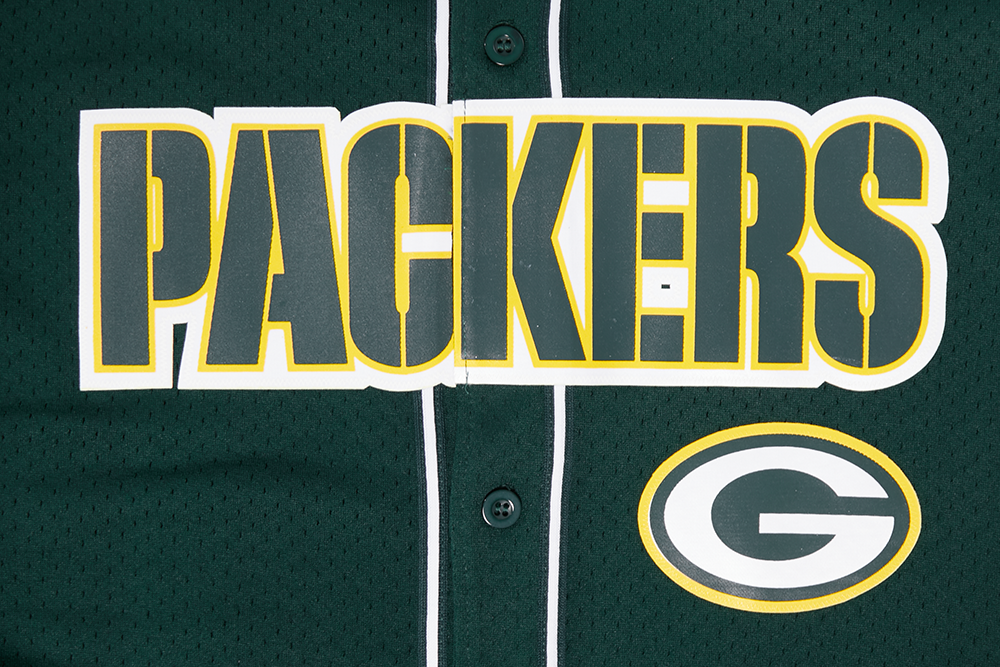 NFL GREEN BAY PACKERS MESH CHEMISE BOUTONNÉE (VERT FORÊT)