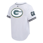NFL GREEN BAY PACKERS MESH BUTTON UP SHIRT (WHITE / BLACK / WHTE)