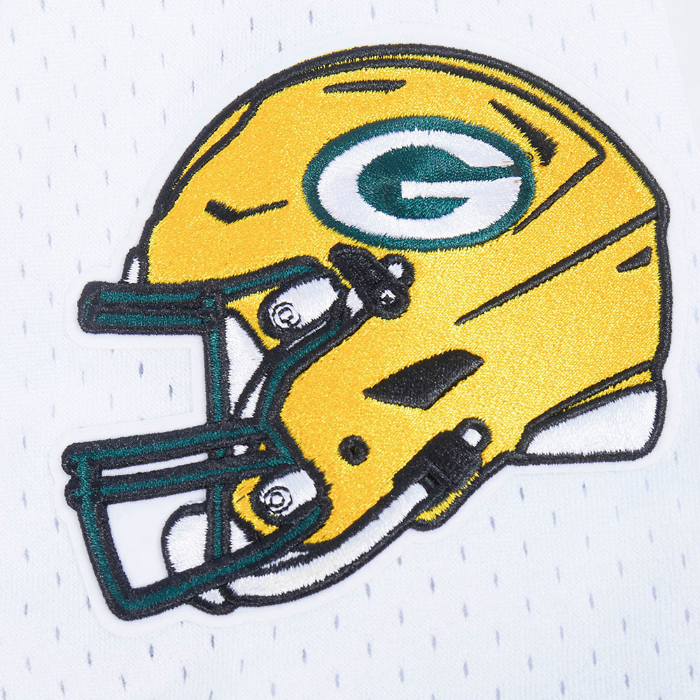 NFL GREEN BAY PACKERS MESH BUTTON UP SHIRT (WHITE / BLACK / WHTE)