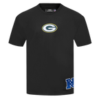 NFL GREEN BAY PACKERS WINGSPAN T-SHIRT EN JERSEY DE COTON À ÉPAULES TOMBANTES POUR HOMME (NOIR)