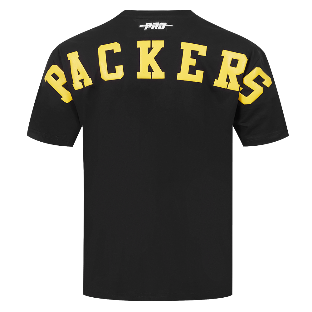 NFL GREEN BAY PACKERS WINGSPAN T-SHIRT EN JERSEY DE COTON À ÉPAULES TOMBANTES POUR HOMME (NOIR)