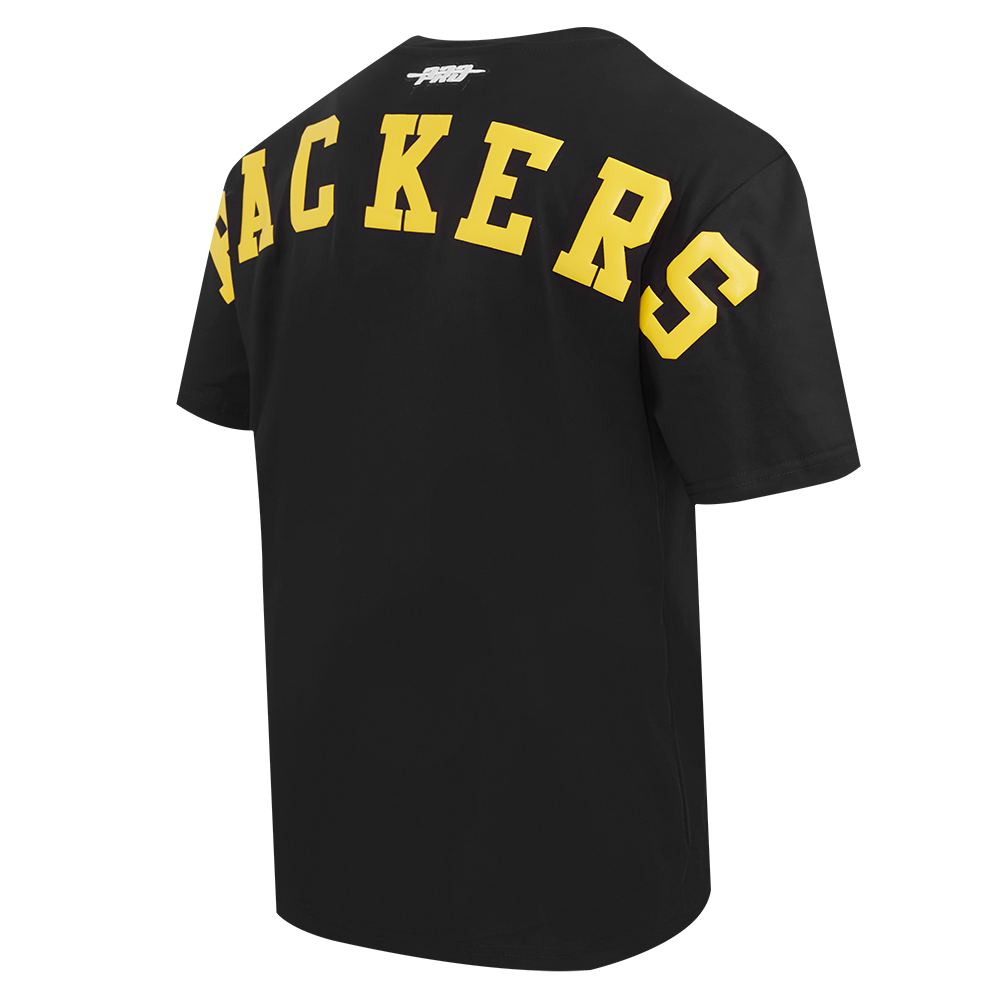 NFL GREEN BAY PACKERS WINGSPAN T-SHIRT EN JERSEY DE COTON À ÉPAULES TOMBANTES POUR HOMME (NOIR)