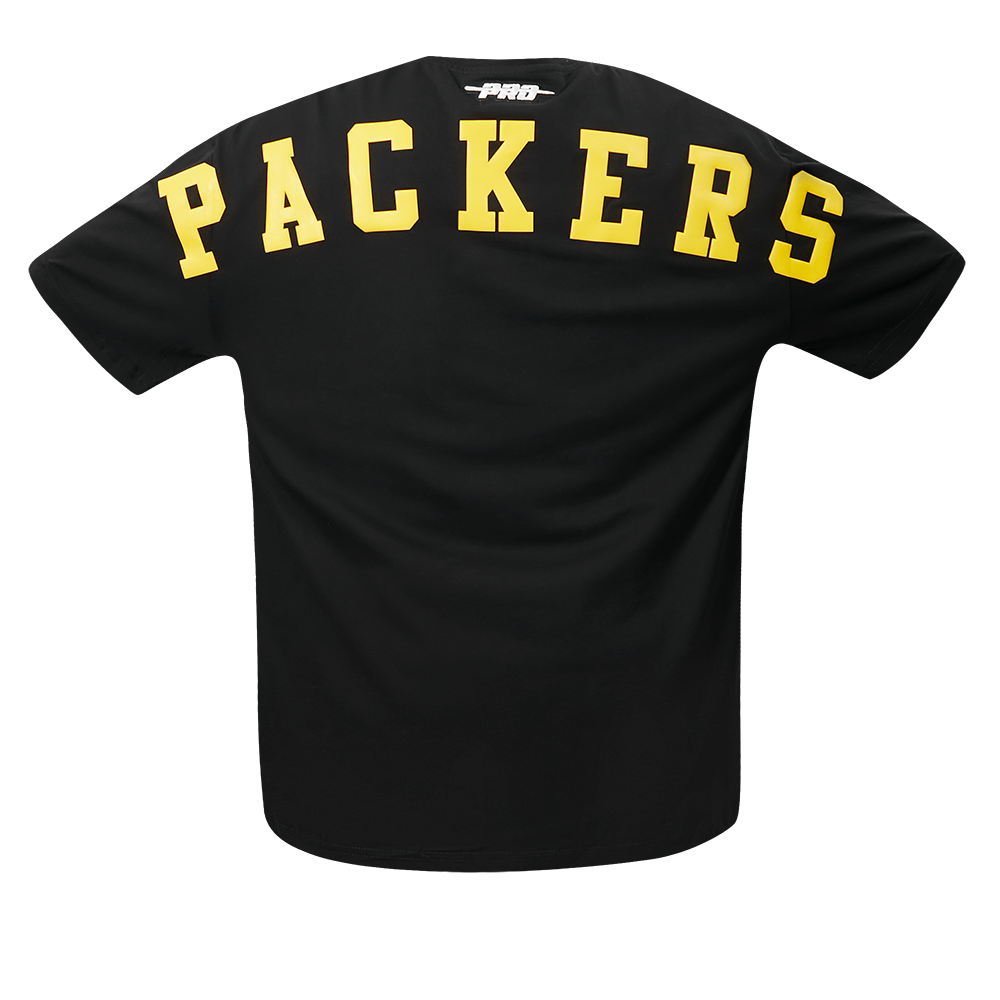 NFL GREEN BAY PACKERS WINGSPAN T-SHIRT EN JERSEY DE COTON À ÉPAULES TOMBANTES POUR HOMME (NOIR)