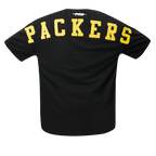 NFL GREEN BAY PACKERS WINGSPAN T-SHIRT EN JERSEY DE COTON À ÉPAULES TOMBANTES POUR HOMME (NOIR)