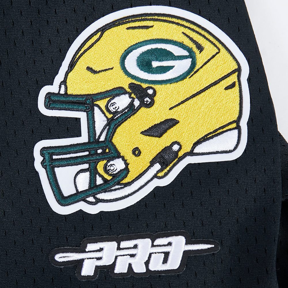 NFL GREEN BAY PACKERS JORDAN LOVE #10 CLASSIC MESH PNN CHEMISE BOUTONNÉE EN FILET POUR HOMME (NOIR)