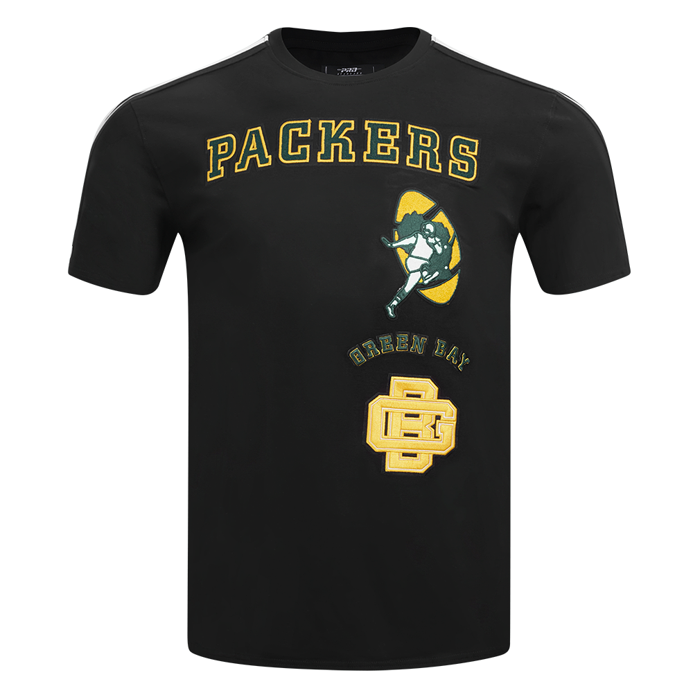 NFL GREEN BAY PACKERS RETRO CLASSIC MEN'S STRIPED TEE (BLACK)
