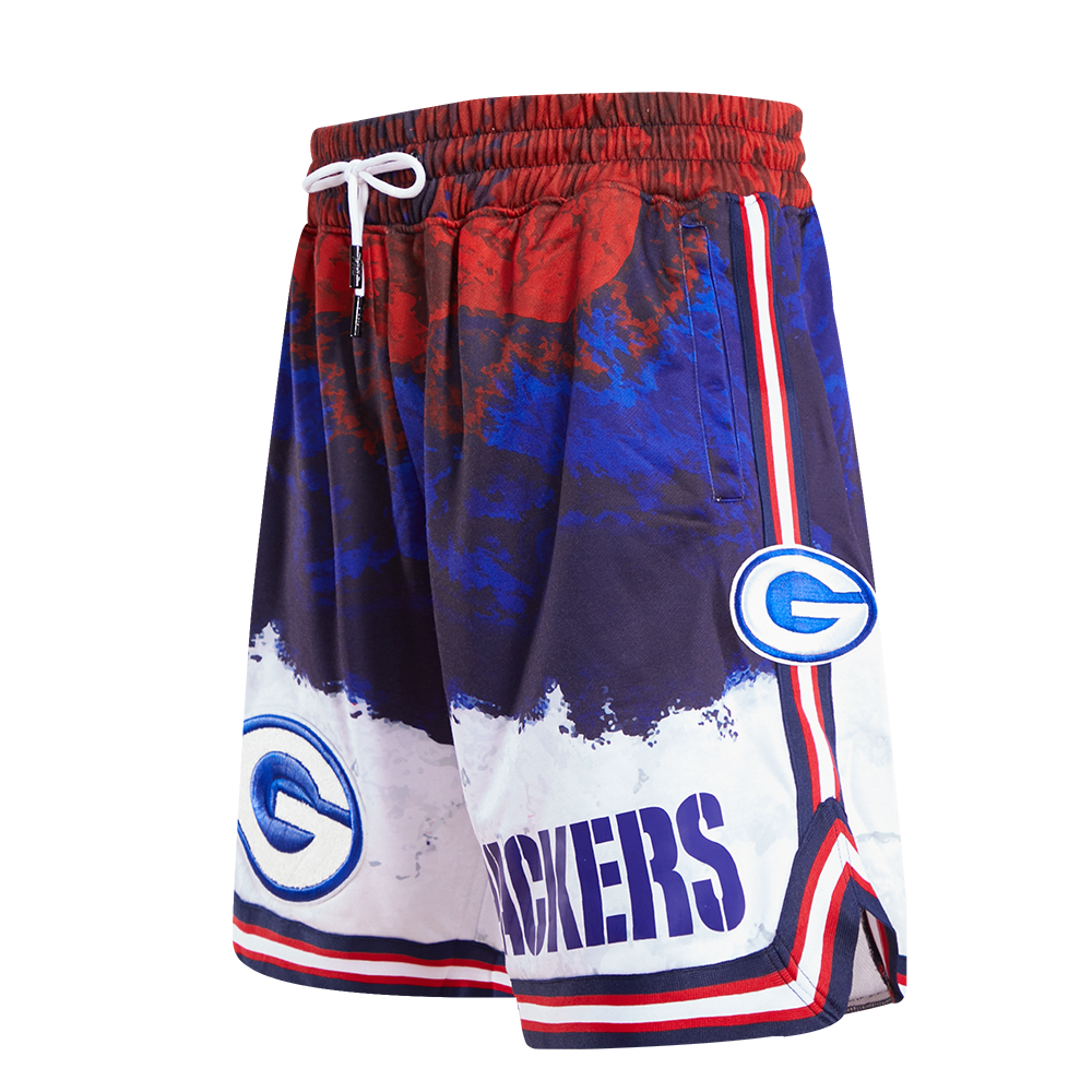 NFL GREEN BAY PACKERS TEAM PRO TEAM MEN'S SHORT DIP DYE (RED/WHITE/BLUE)