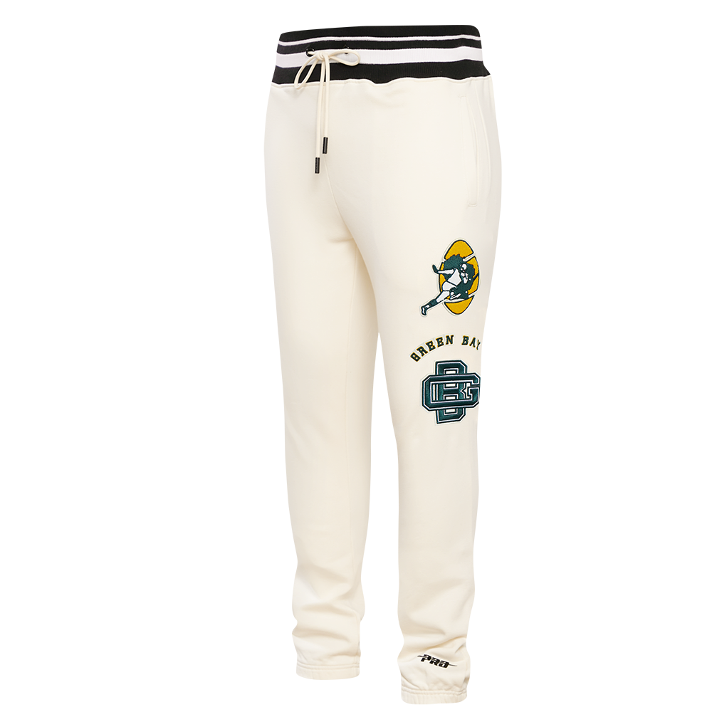 NFL GREEN BAY PACKERS RETRO CLASSIC MEN'S SWEATPANT (EGGSHELL/ BLACK)