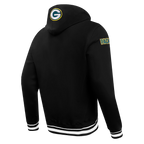 NFL GREEN BAY PACKERS SCRIPT TAIL CHANDAIL À CAPUCHON EN MOLLETON CÔTELÉ POUR HOMME (NOIR)