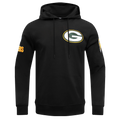 NFL GREEN BAY PACKERS  CLASSIC CHENILLE MEN'S DOUBLE KNIT PULLOVER HOODIE (BLACK)