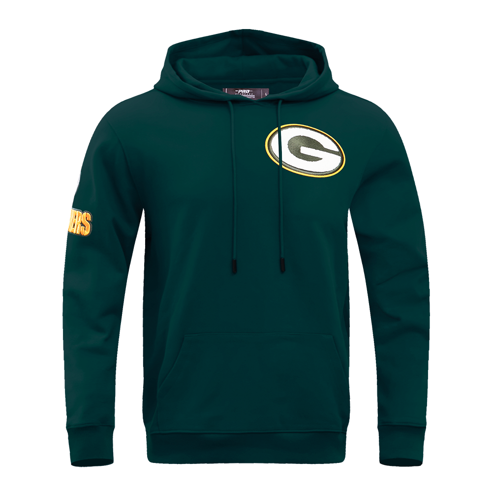 NFL GREEN BAY PACKERS CLASSIC CHENILLE CHANDAIL À CAPUCHON EN MAILLE DOUBLE POUR HOMME (VERT FORÊT)