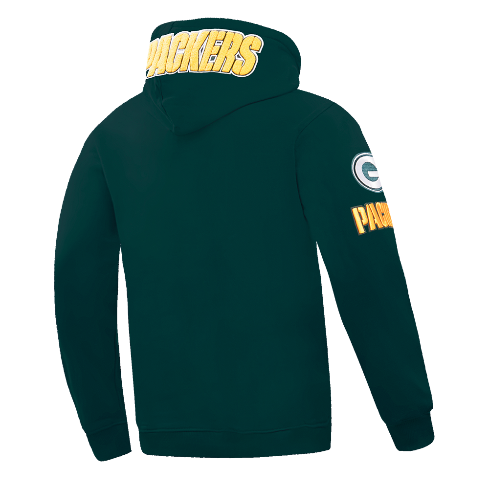 NFL GREEN BAY PACKERS CLASSIC CHENILLE CHANDAIL À CAPUCHON EN MAILLE DOUBLE POUR HOMME (VERT FORÊT)
