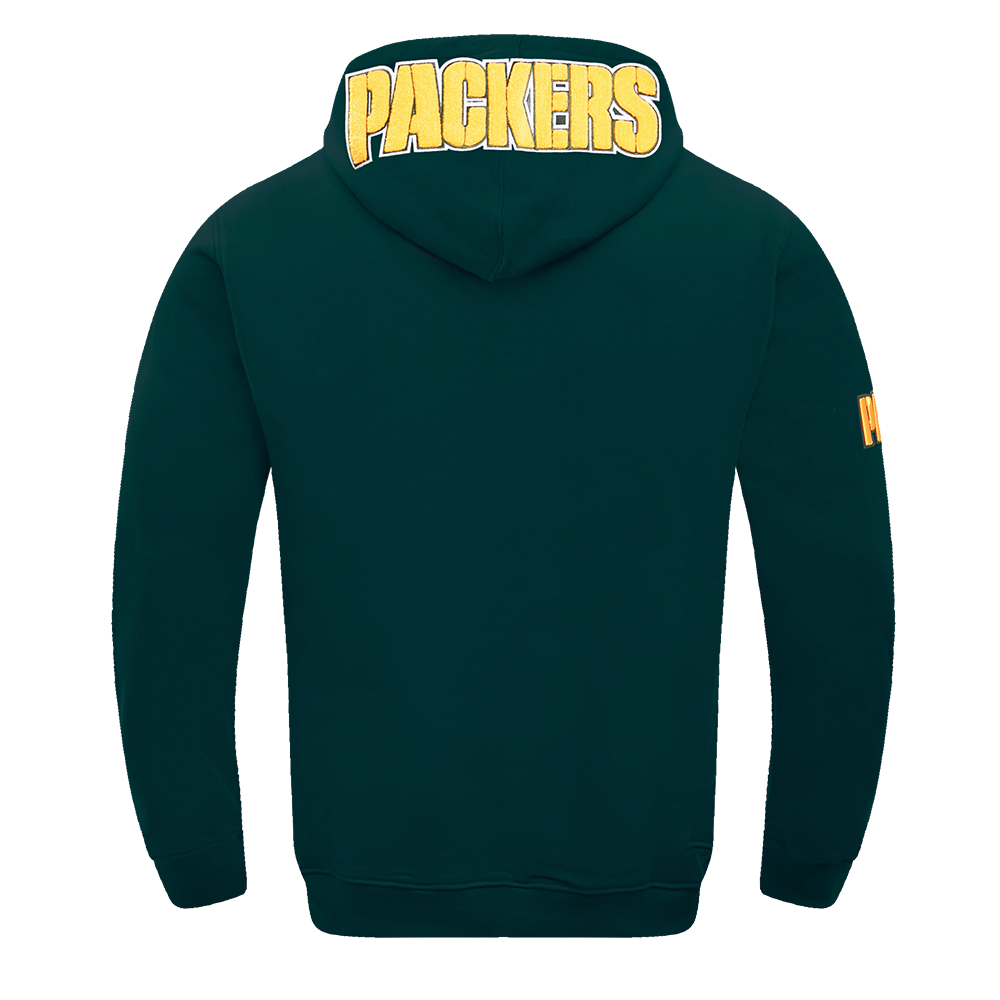 NFL GREEN BAY PACKERS CLASSIC CHENILLE CHANDAIL À CAPUCHON EN MAILLE DOUBLE POUR HOMME (VERT FORÊT)