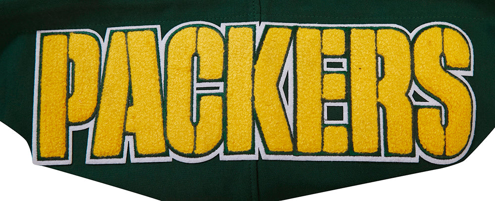 NFL GREEN BAY PACKERS CLASSIC CHENILLE CHANDAIL À CAPUCHON EN MAILLE DOUBLE POUR HOMME (VERT FORÊT)