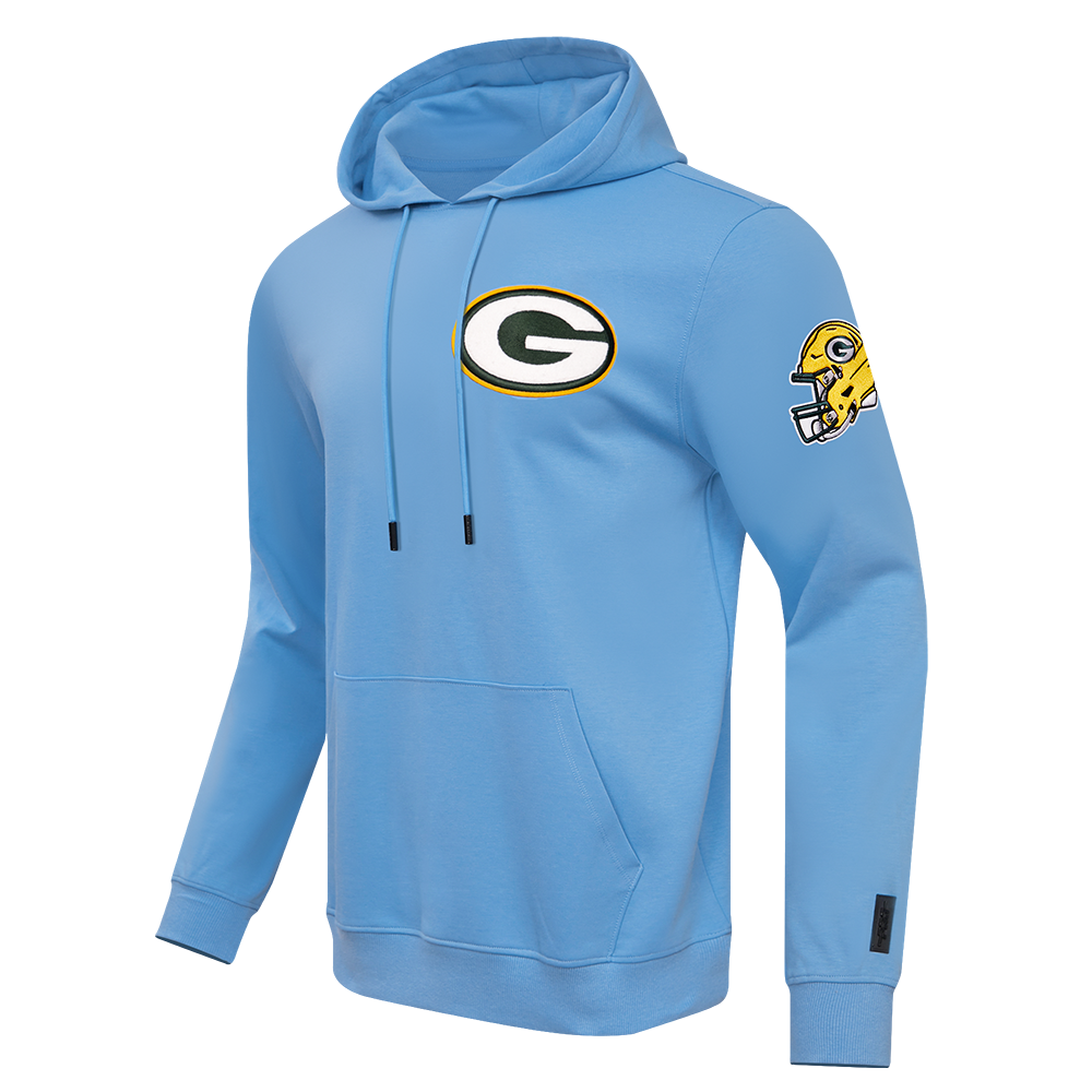 NFL GREEN BAY PACKERS  CLASSIC CHENILLE DOUBLE KNIT PULLOVER HOODIE (UNIVERSITY BLUE)