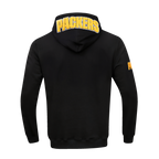 NFL GREEN BAY PACKERS  CLASSIC CHENILLE MEN'S DOUBLE KNIT  FULL ZIP HOODIE (BLACK)