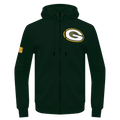 NFL GREEN BAY PACKERS  CLASSIC CHENILLE DOUBLE KNIT FULL ZIP HOODIE (FOREST GREEN)