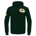 NFL GREEN BAY PACKERS  CLASSIC CHENILLE DOUBLE KNIT FULL ZIP HOODIE (FOREST GREEN)