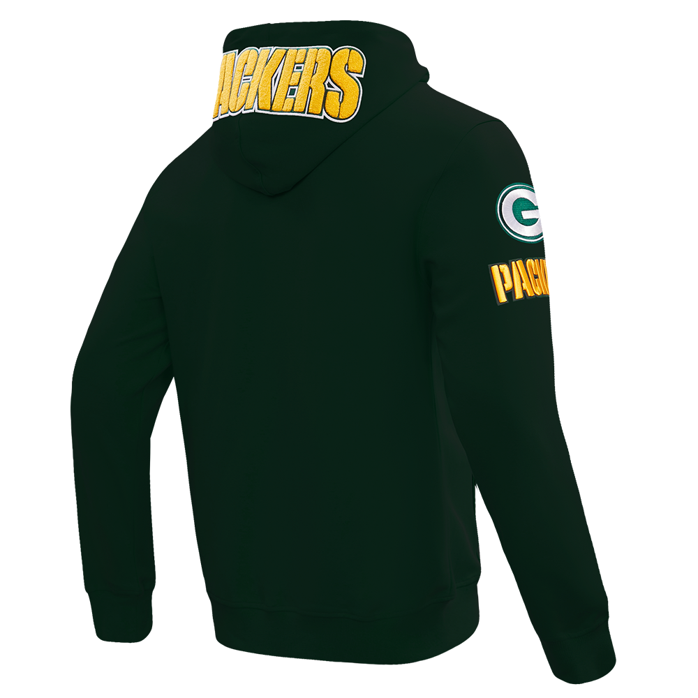 NFL GREEN BAY PACKERS  CLASSIC CHENILLE DOUBLE KNIT FULL ZIP HOODIE (FOREST GREEN)
