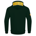 NFL GREEN BAY PACKERS  CLASSIC CHENILLE DOUBLE KNIT FULL ZIP HOODIE (FOREST GREEN)