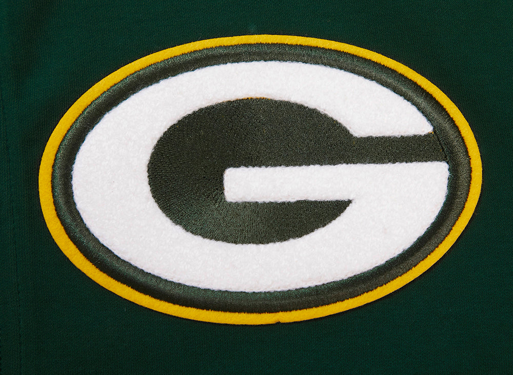NFL GREEN BAY PACKERS  CLASSIC CHENILLE DOUBLE KNIT FULL ZIP HOODIE (FOREST GREEN)