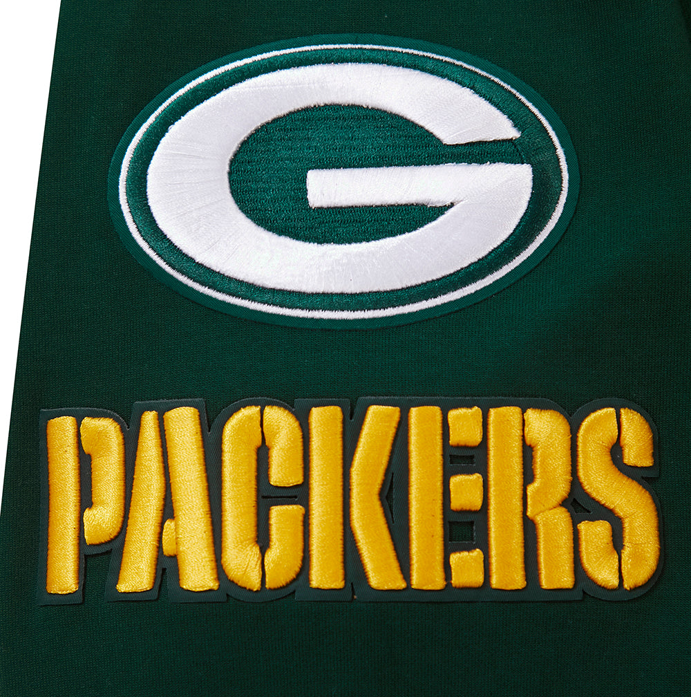 NFL GREEN BAY PACKERS  CLASSIC CHENILLE DOUBLE KNIT FULL ZIP HOODIE (FOREST GREEN)