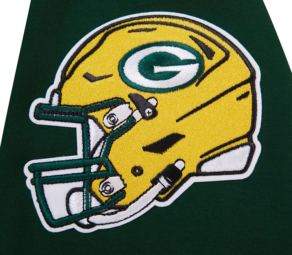 NFL GREEN BAY PACKERS  CLASSIC CHENILLE DOUBLE KNIT FULL ZIP HOODIE (FOREST GREEN)