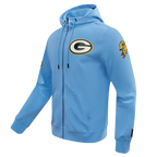 NFL GREEN BAY PACKERS CLASSIC CHENILLE CHANDAIL À CAPUCHON EN MAILLE DOUBLE À GLISSIÈRE (BLEU UNIVERSITÉ)