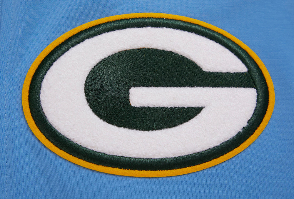 NFL GREEN BAY PACKERS CLASSIC CHENILLE CHANDAIL À CAPUCHON EN MAILLE DOUBLE À GLISSIÈRE (BLEU UNIVERSITÉ)