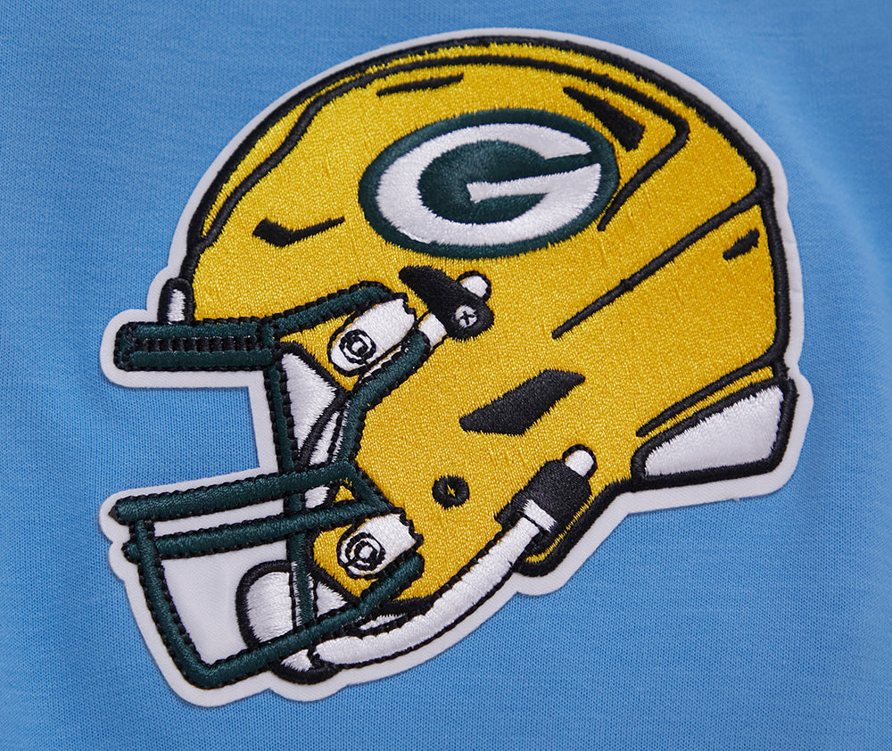 NFL GREEN BAY PACKERS CLASSIC CHENILLE CHANDAIL À CAPUCHON EN MAILLE DOUBLE À GLISSIÈRE (BLEU UNIVERSITÉ)