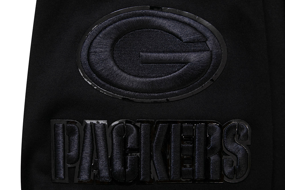 NFL GREEN BAY PACKERS TRIPLE BLACK MEN'S DK FZ HOODIE (TRIPLE BLACK)