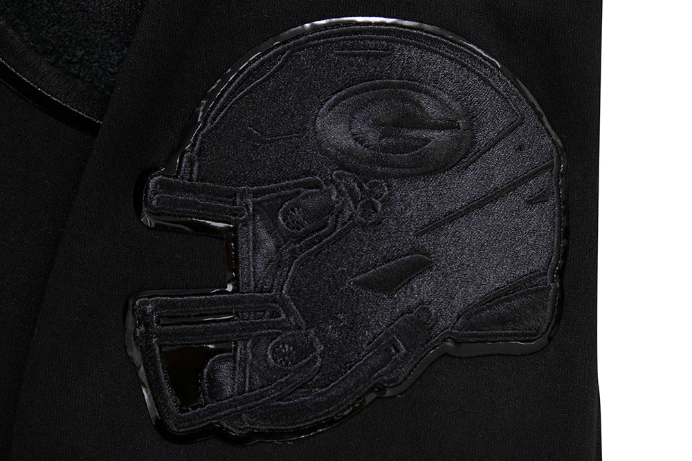 NFL GREEN BAY PACKERS TRIPLE BLACK MEN'S DK FZ HOODIE (TRIPLE BLACK)