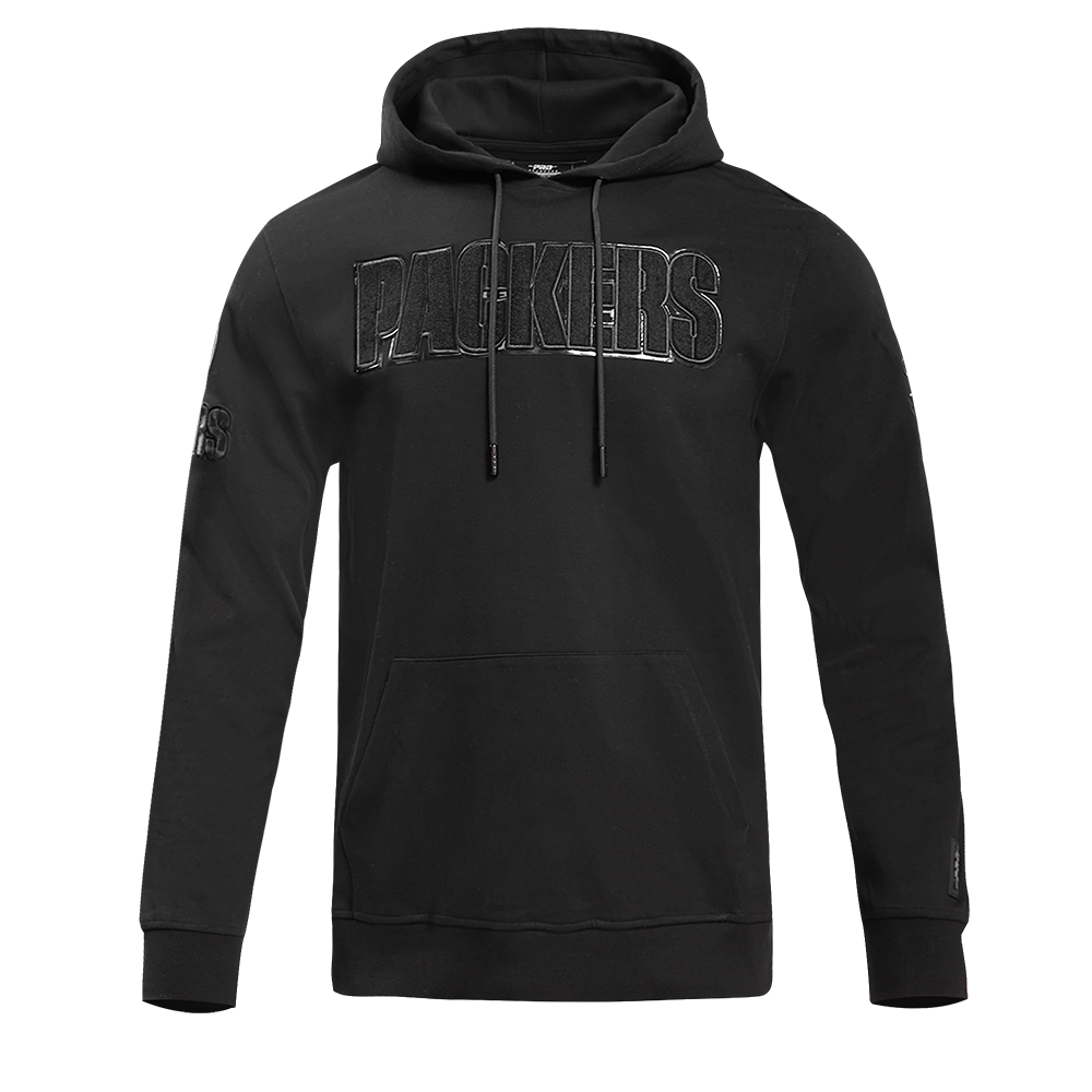 NFL GREEN BAY PACKERS TRIPLE BLACK CHANDAIL À CAPUCHON EN MAILLE DOUBLE POUR HOMME (TRIPLE NOIR)