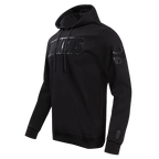 NFL GREEN BAY PACKERS TRIPLE BLACK MEN'S DOUBLE KNIT PULLOVER HOODIE (TRIPLE BLACK)