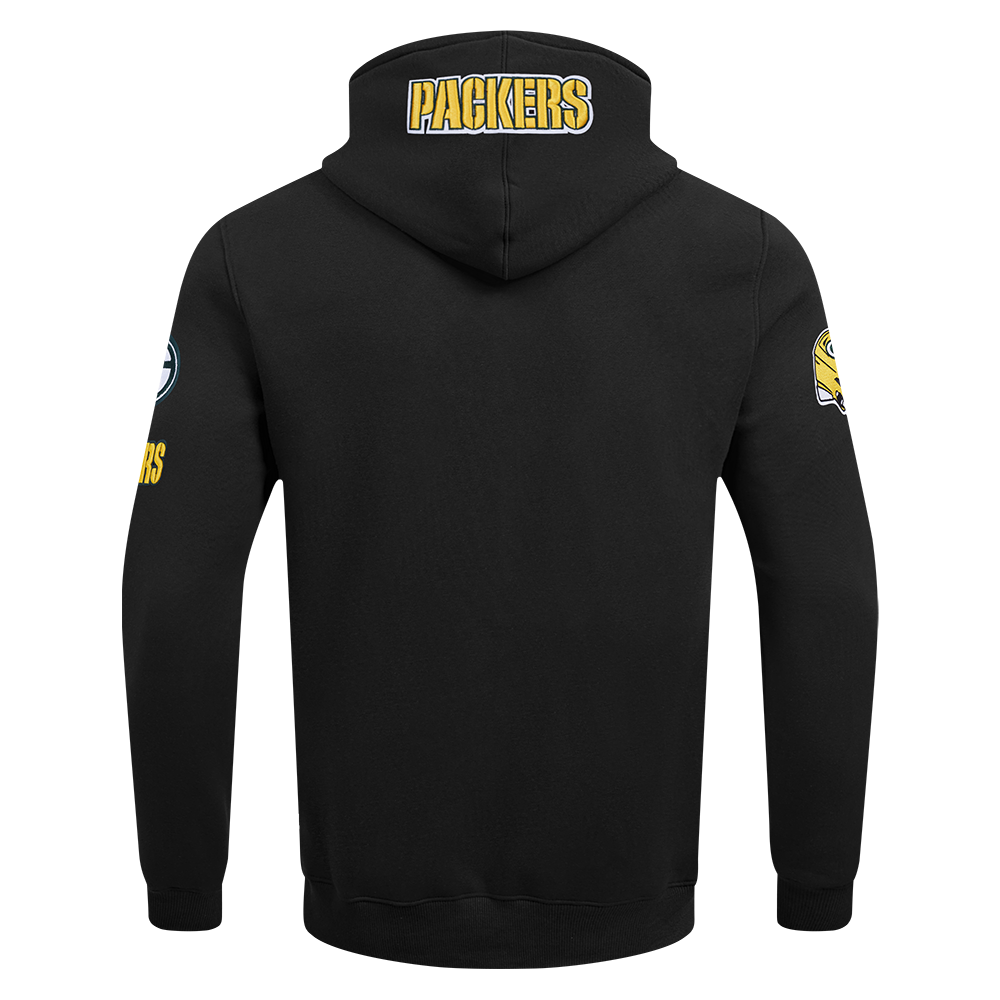 NFL GREEN BAY PACKERS OLD ENGLISH CHANDAIL À CAPUCHON POUR HOMME (NOIR)