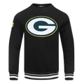 NFL GREEN BAY PACKERS MASHUP MEN'S RIB CREWNECK (BLACK)