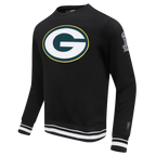 NFL GREEN BAY PACKERS MASHUP MEN'S RIB CREWNECK (BLACK)