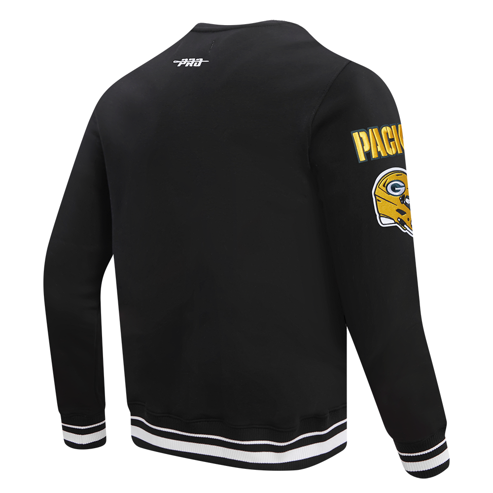 NFL GREEN BAY PACKERS MASHUP MEN'S RIB CREWNECK (BLACK)