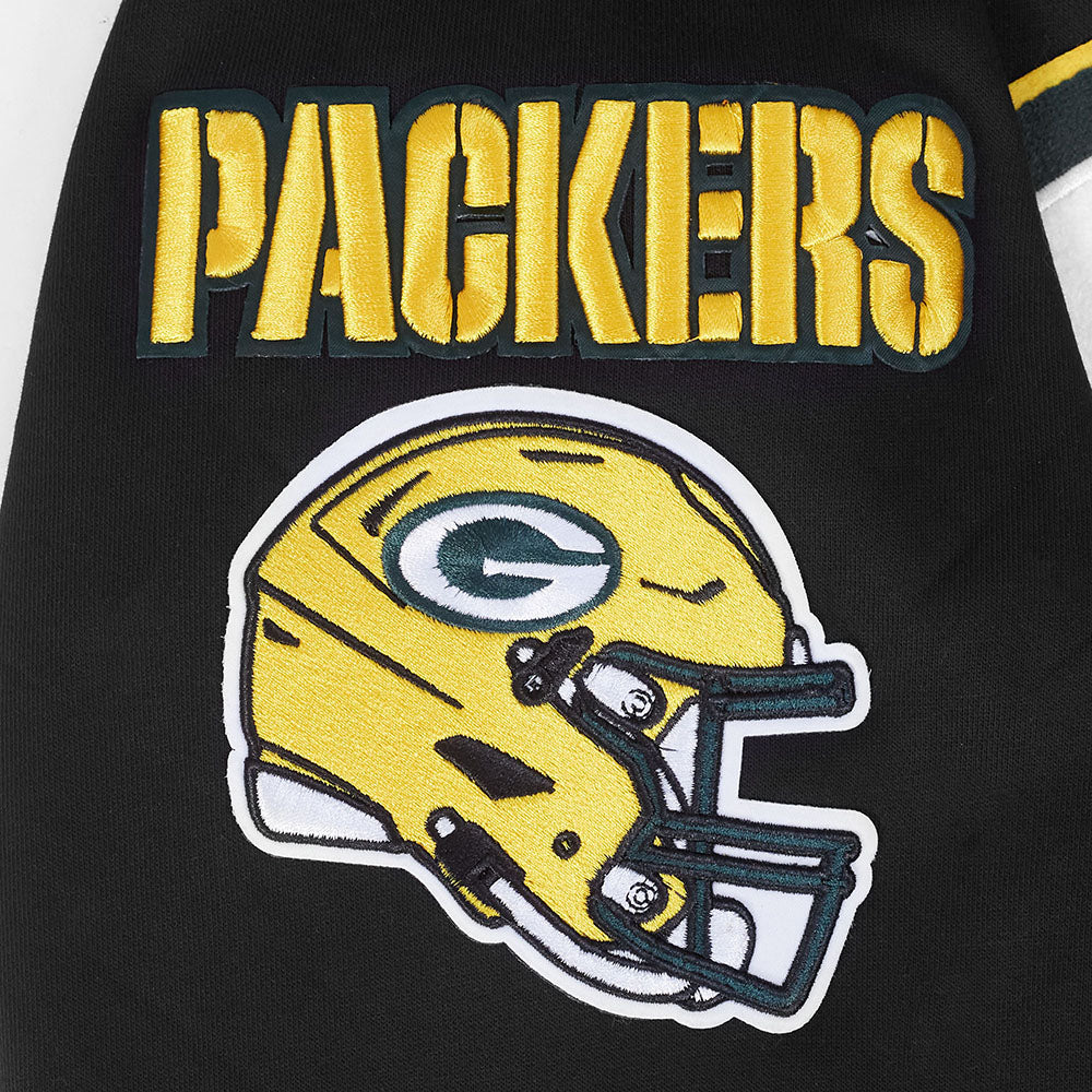 NFL GREEN BAY PACKERS MASHUP MEN'S RIB CREWNECK (BLACK)