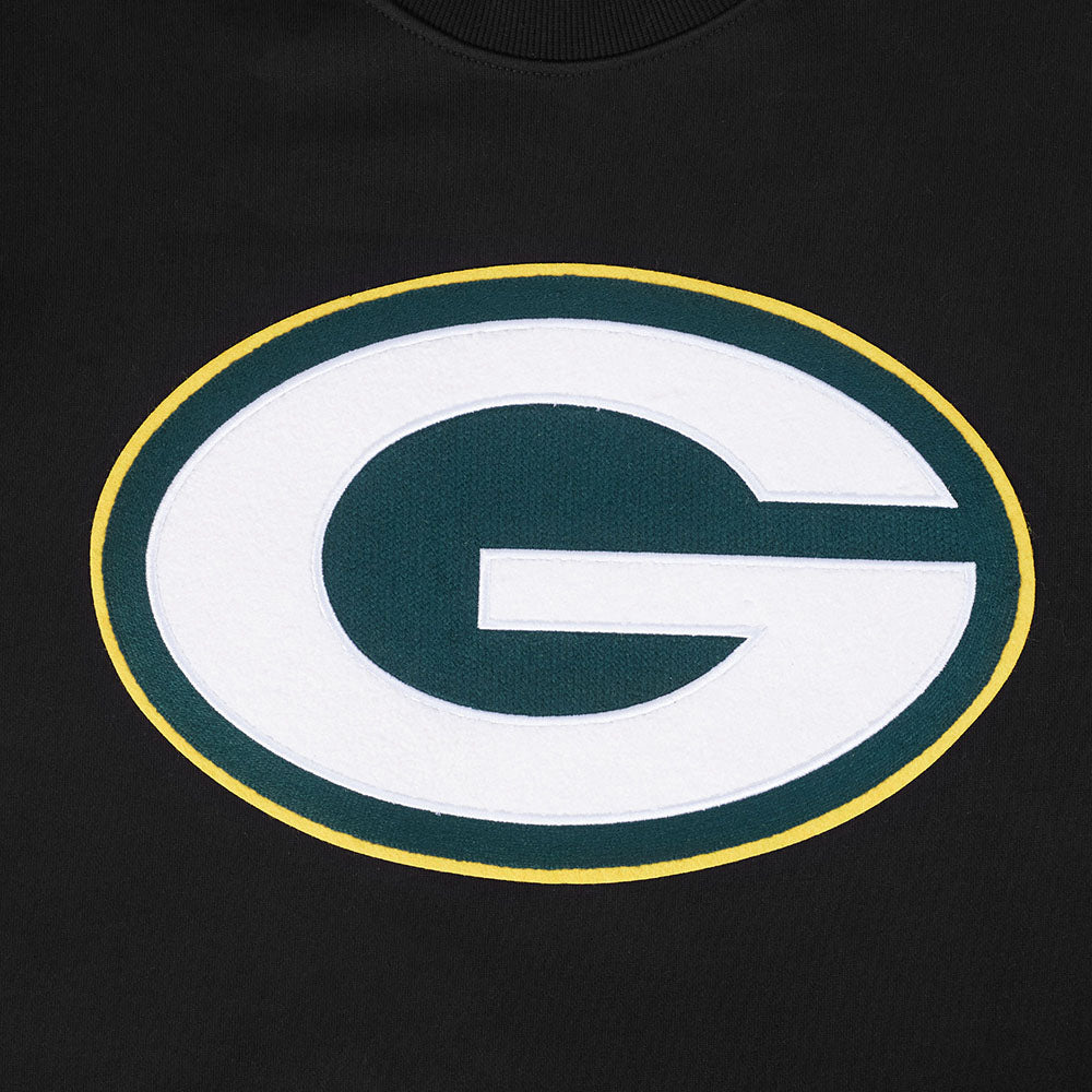 NFL GREEN BAY PACKERS MASHUP MEN'S RIB CREWNECK (BLACK)