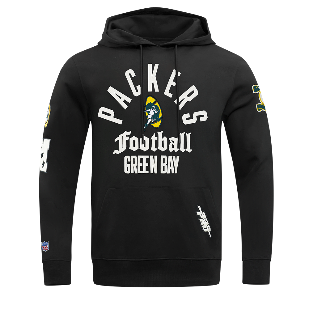 NFL GREEN BAY PACKERS MODERN ORIGINALS CHANDAIL À CAPUCHON EN MOLLETON POUR HOMME (NOIR)