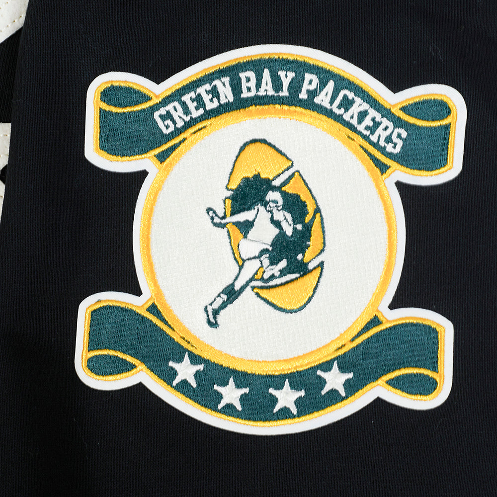 NFL GREEN BAY PACKERS MODERN ORIGINALS CHANDAIL À CAPUCHON EN MOLLETON POUR HOMME (NOIR)