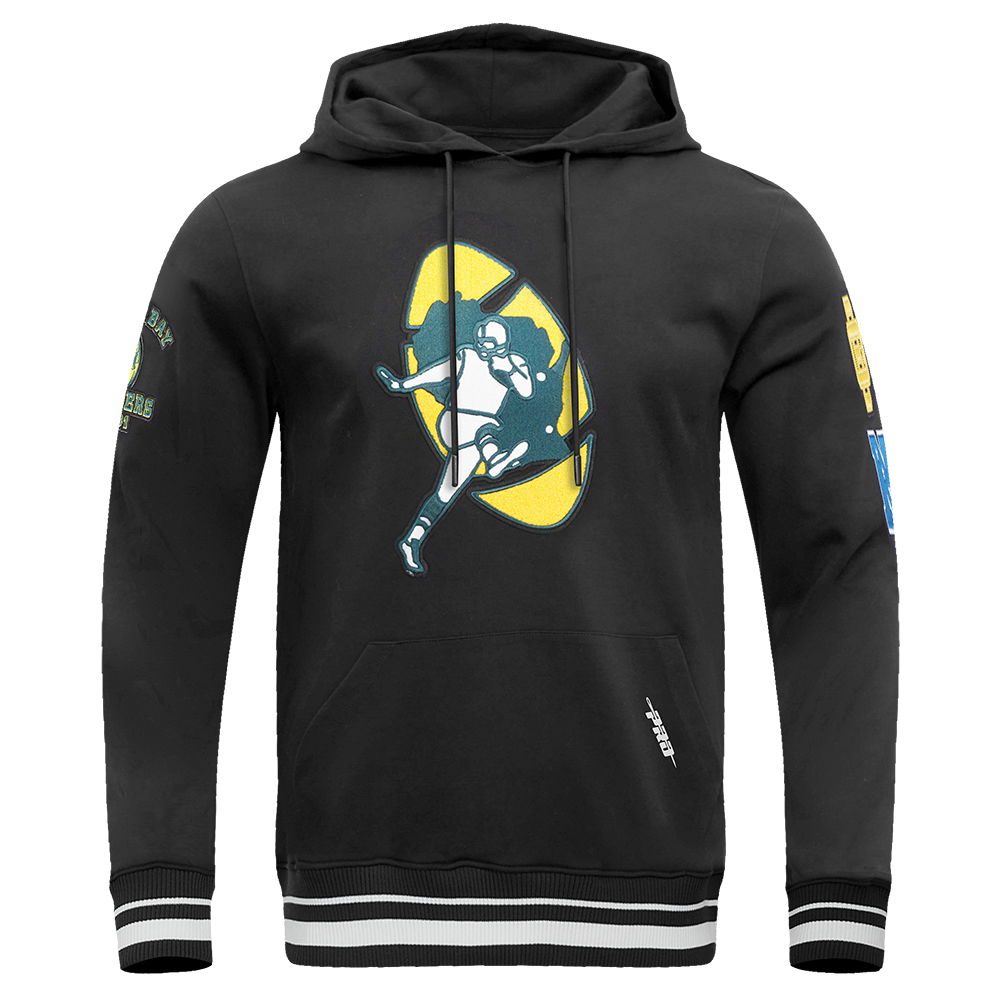 NFL GREEN BAY PACKERS RETRO CLASSIC CHANDAIL À CAPUCHON POUR HOMME (NOIR)